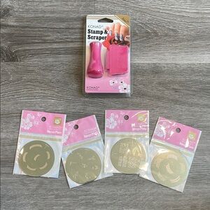 NEW Konad stamp & scraper + four image plates